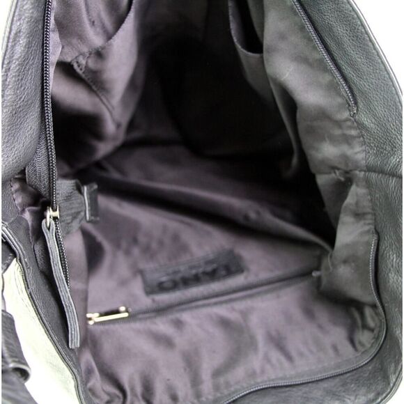 LARGE Tano BLACK GENUINE LEATHER HOBO SHOULDER BAG X-BODY HANDBAG PURSE - Picture 14 of 16